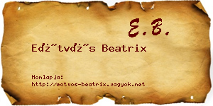 Eötvös Beatrix névjegykártya